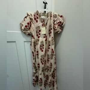 Entro Kids Dress with Red Floral Design